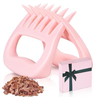 Imagem de SANTAPICK Recheios de meia rosa para mulheres, garras de carne para desfiar, triturador de frango sólido, presentes de churrasco para mulheres namorada irmãs mãe, acessórios de cozinha rosa - um par