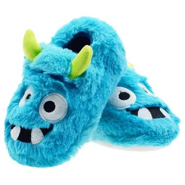 Imagem de LA PLAGE Pantufas para meninos, para crianças, crianças, meninos, casa, quarto, chinelos, Azul, 12 Little Kid