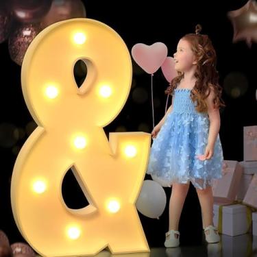 Imagem de Letras iluminadas, letreiro de LED com 26 letras, decoração de parede com alfabeto para festa em casa, bar, casamento, aniversário, festival, operado por bateria