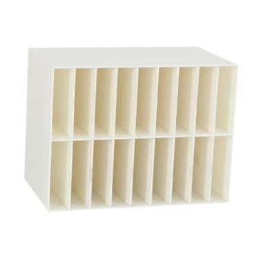 Imagem de WeiLaiKeQi Organizador de canetas marcadoras, organizador de armazenamento de marcadores, economizador de espaço, material de arte para mesa, porta-lápis de cor, Branco