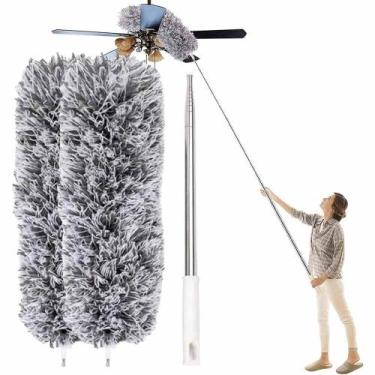 Imagem de Espanador microfibra telescópico limpar poeira teto limpeza debaixo da