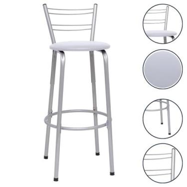 Imagem de Cadeira Alta Flórida Encosto Aramado 70Cm Cozinha Varanda Estrutura Pr