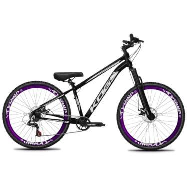 Imagem de Bicicleta Aro 26 KOG 1x7 Freeride – Bike para Grau, Freeride Urbano, Suspensão 80mm, Freios a Disco, 7 Velocidades, Preto, Adesivo Branco,Vmaxx Roxo