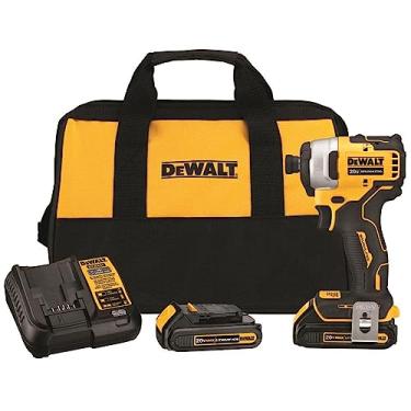 Imagem de DEWALT Chave de impacto ATOMIC 20V MAX, sem fio, kit compacto, 2 baterias, 1/4 polegadas (DCF809C2)