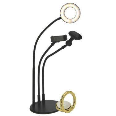 Imagem de Iluminador Ring Light de Mesa Suporte Celular Microfone CBRN14378 - CO