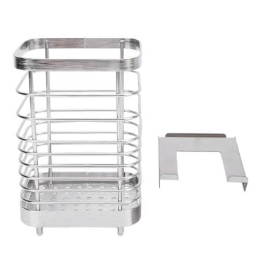 Imagem de Cesta de suspensão lateral do quadro Suporte de aço inoxidável Chopstick Cesta de armazenamento para Snow Peak IGT CK149 CK150 CK902 CK903 CK904 Outdoor Camping Gear (Prata)