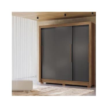 Imagem de Guarda-Roupa Casal Santos Andirá Maringa com 3 Portas de Correr, 2 Gavetas e 5 Prateleiras - 194,4cm de largura