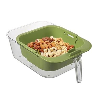 Imagem de Cesta de drenagem expansível com alça - conjunto de lavagem de cozinha, cesto de lavagem de vegetais com filtro de drenagem para cozinha, banheiro, escritórios