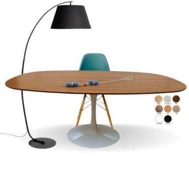 Imagem de Mesa de Jantar Tulipa Saarinen Ovalada 160x90cm Base Branca Tampo frei