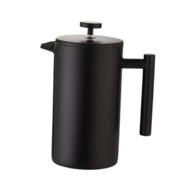 Imagem de IEUDNS Cafeteira de prensa francesa, cafeteira multifuncional de aço inoxidável resistente ao calor, chaleira para café expresso, Preto, 1000ml