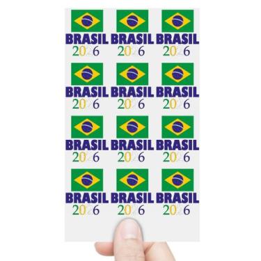 Imagem de Cartela Adesivos Bandeira Brasil 2026 DTF UV Envernizado - Graviarte