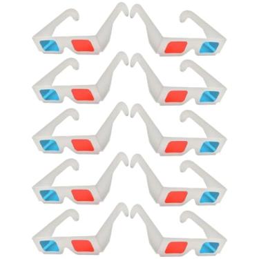 Imagem de Beaupretty 10 pcs Óculos 3D, Óculos Assistir Filmes em 3D, Óculos Estilo 3D Casa, Estrutura de Papel, Cores Variadas