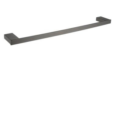 Imagem de Conjunto de banheiro com barras duplas de toalha cinza - Cabide com porta-papel e saboneteira | Acessórios de 3 peças, barra de toalha simples