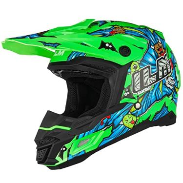 Imagem de ILM Capacete Dot&Ece Para Jovens, Quadriciclo, Infantil, Motocross, Bmx, Mx, Offroad, Esportivo Duplo, Integral, Modelo Ap-868 (Verde Fluorescente, Infantil-S)