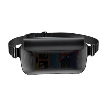 Imagem de Pochetes impermeáveis com alça de cintura ajustável (1 unidade), bolsa impermeável IPX8 para praia, natação, passeios de barco, pesca, caminhadas, etc, Preto, acampamento ao ar livre