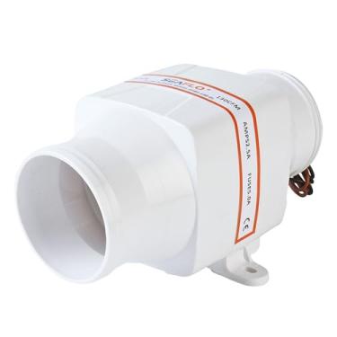 Imagem de SEAFLO Ventilador de ar de porão marítimo em linha de 7,6 cm - 12 V, 130 CFM, tração máxima de 2,5 A, ventilador de 4 lâminas, operação ultra-silenciosa de 7,6 cm para iate/veleiro/barco