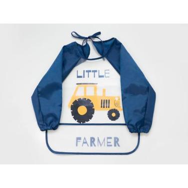 Imagem de Babador bebê impermeável com manga longa bolso pega migalhas - Camesa,