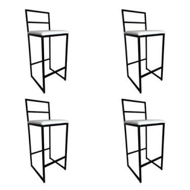 Imagem de Kit 4 Banqueta Alta Área Externa, Lazer, Cozinha e Balcão Madri Assent