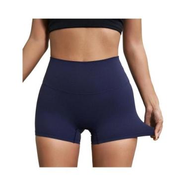 Imagem de Shorts de Compressão Esportivos Femininos - Cor Sólida, Curto e Sexy p