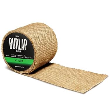 Imagem de VViViD Rolo de tecido de serapilheira (10 cm x 10,7 m) juta natural para artesanato DIY, decorações de casamento, embrulho de presente e detalhes em casa