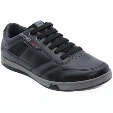 Imagem de Tênis Couro Pegada Microfibra Masculino - Preto