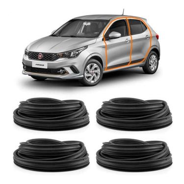 Imagem de Kit 4 Borrachas Vedação Porta Argo Após 18 Modelo autêntico