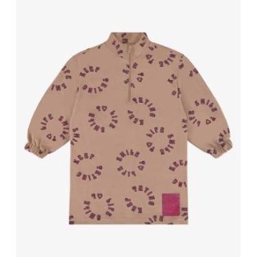 Imagem de Vestido Infantil Manga Longa Rovi Kids Marrom-Feminino