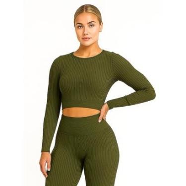Imagem de Conjunto Blusa Manga Longa e Legging Canelada Alto Relevo Ultra Premium New Chill-Feminino
