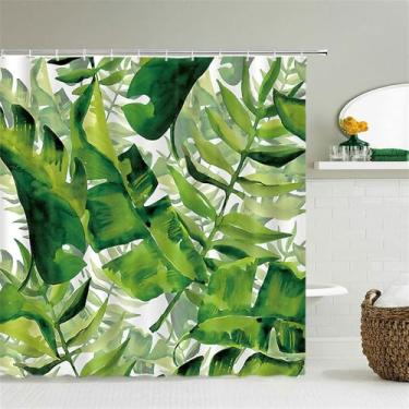Imagem de Plantas Flores Folhas Cortinas de Chuveiro Cortinas de Banheiro Cortina de Banho com Ganchos Cortina de Chuveiro,4154L,W90xH180cm