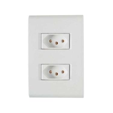 Imagem de Conjunto 2 Tomadas 3p 10a Tramontina - Linha Liz Branca - Modular Com Parafusos