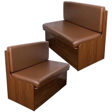 Imagem de CRFATOP Conjunto de 2 capas de almofada de poliuretano para trailer, à prova d'água, capa elástica para sofá, sofá e cadeira, protetor de futon para trailer, banco de carro, 2 capas de encosto e 2