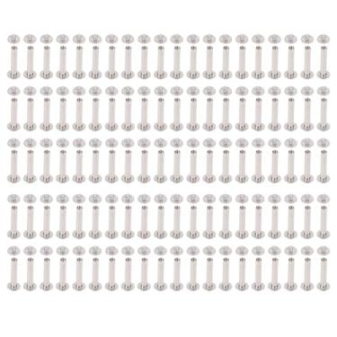 Imagem de 100 Set Chicago Parafuso Conjunto de Cabeça Redonda Plana Rebite Aço Inoxidável 4x25x8.5mm M3 Conjunto de Rebites Com Design à Prova de Ferrugem para Artesanato de Vestuário de