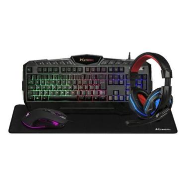 Imagem de Kit Gamer 4x1 Ktork Extreme Led 6400dpi 25agk Mousepad 60cm - kTROK