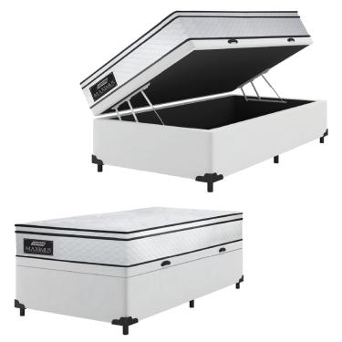 Imagem de Cama Box Baú Solteiro Gazin Colchão Molas Ensacadas 88x188x65cm Maximus