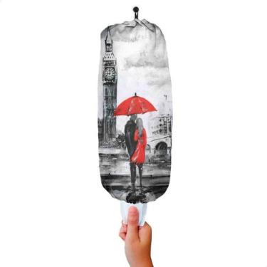 Imagem de Puxa Saco de Tecido Casal Love Dispenser Porta Sacolas Divertido  Nova