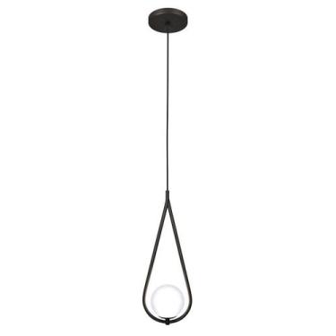 Imagem de Luminária Lustre Teto Pendente Gota Globo Vidro Sala Preto - Singlelig