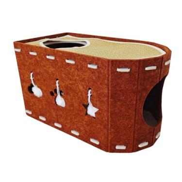 Imagem de WeiLaiKeQi Casa de caverna para gatos, cama para gatinhos, arranhador, casa de escalada para gatos adultos grandes, Marrom