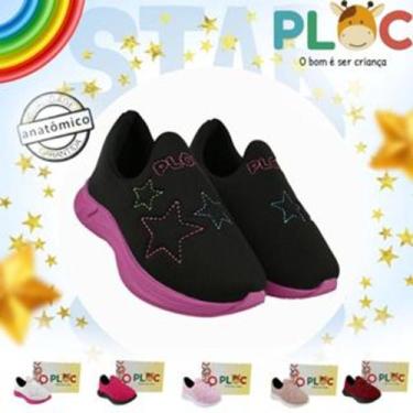 Imagem de Tênis infantil Ploc Estrelinha - Jogging - Menina Anatômico Escolar, 3