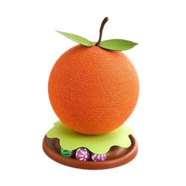 Imagem de Bothyi Arranhador para gatinhos, bola arranhadora para gatos, design divertido e exclusivo, arranhador revestido de sisal, para gatos para exercícios, Laranja