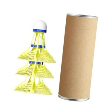 Imagem de Dynwave Acessório de peteca de badminton resistente ao vento para áreas internas e externas, leve e portátil, com cabeça de espuma de 6,5 x 6,5 cm, 3pcs Amarelos