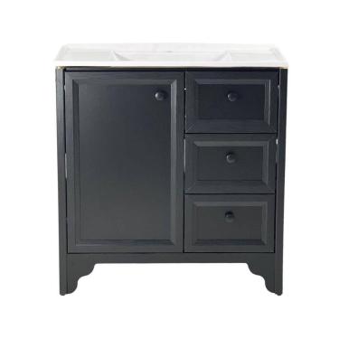 Imagem de Gabinete Armário Banheiro Ditália Com Pia Bn-05 Preto