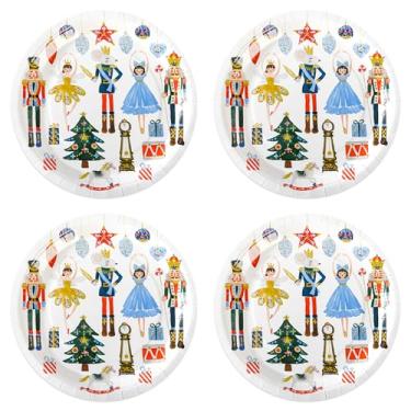 Imagem de Pratos de papel quebra-nozes, Feliz Natal, pratos redondos de festa, balé, balé, ornamentos de fada de cavalo de balanço, pratos descartáveis de sobremesa para eventos de Natal, reuniões, suprimentos