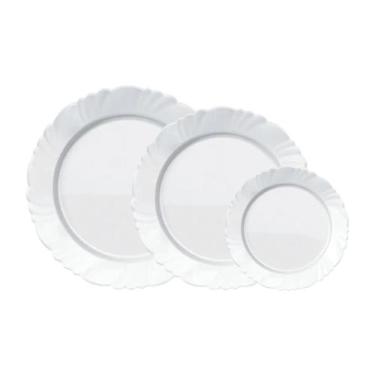 Imagem de Jogo de 12 Pratos Pétala Raso Fundo Sobremesa Vidro Opaline - Nadir Fi