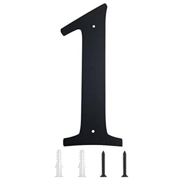 Imagem de Números de casa super grandes de 28 cm, números de endereço modernos com acabamento preto elegante, números de metal sólido para placa de porta para casa portão edifício loja caixa de correio (1)