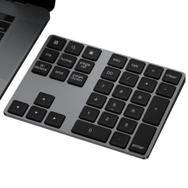Imagem de Teclado numérico Bluetooth JOYEKY recarregável de alumínio de 34 tecla
