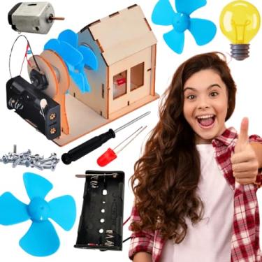 Imagem de Brinquedo projeto maker escavadeira madeira avião motor eletrico órbita terrestre feira de ciencias educativo para montar faça voce mesmo feira de ciencias escolar 7 anos (Estação de energia escolar)