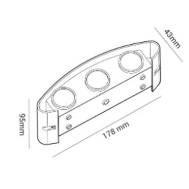 Imagem de Arandela Moderna Clessidra Externa 6 Fachos Preta 6W 3000K