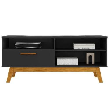 Imagem de Rack Bancada Tv 55 Pol 136 cm Paladio BECHARA, Preto Fosco