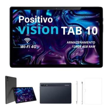 Imagem de Tablet Positivo Vision 10 Pol 4GB Ram 128GB Chip 4G Com Caneta Touch e