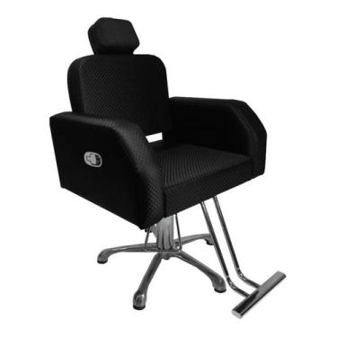 Imagem de Cadeira Elite Reclinável Hidráulica estrela Preto 3D - moveis e compan